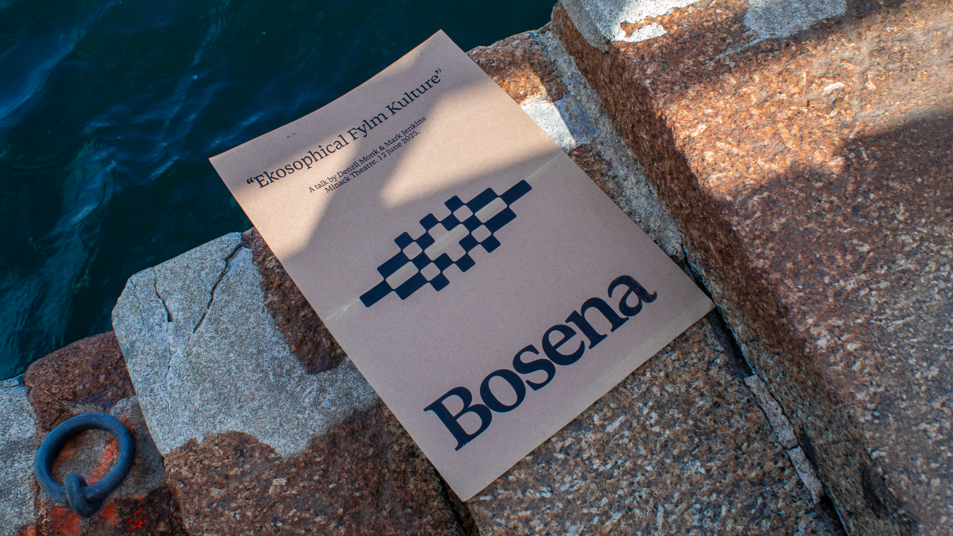 Poster on old paper by docks